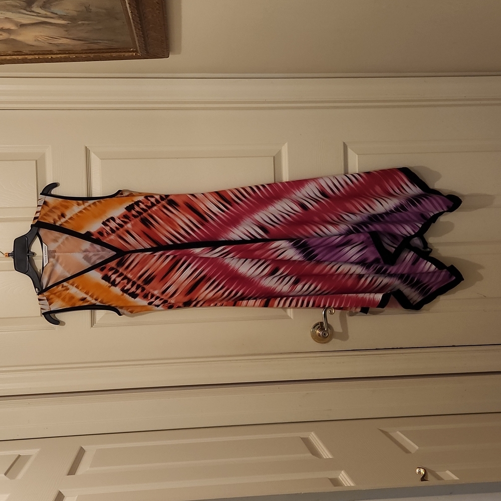 Peter Nygard,  Vibrant Asymmetrical Stretch Dress, Size 8